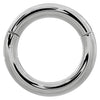 Platinum plain clicker ring hoop, 12G front view with thickest gauge and bold polished look