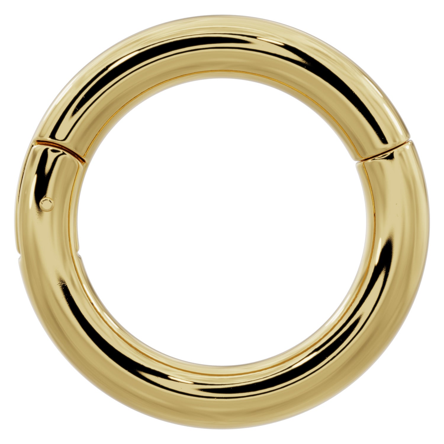 14k Gold Plain Clicker Ring Hoop-14K Yellow Gold   12G (2.0mm)   3 4