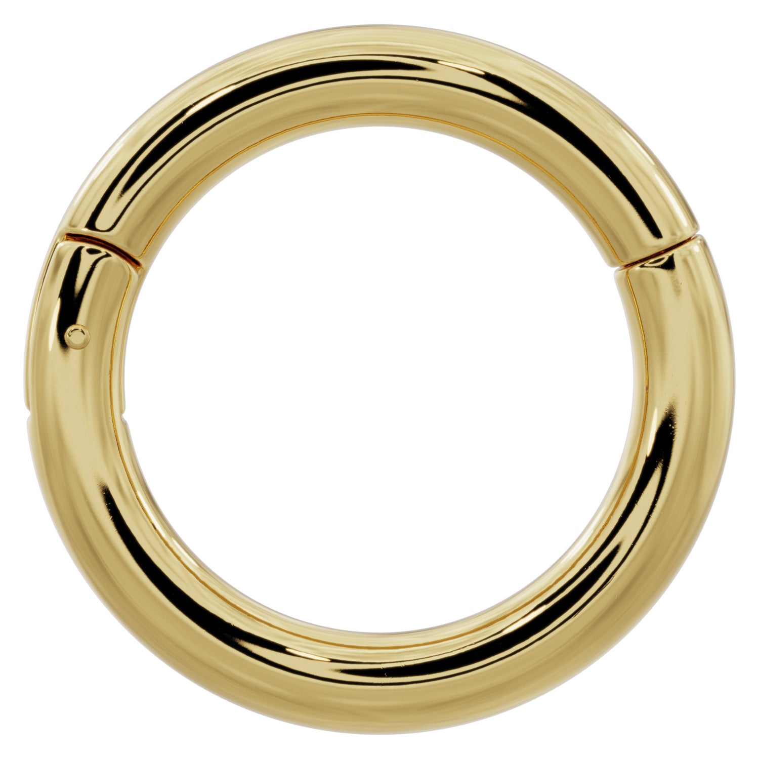 14k Gold Plain Clicker Ring Hoop-14K Yellow Gold   14G (1.6mm)   3 4
