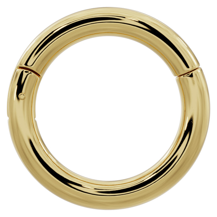 14k Gold Plain Clicker Ring Hoop-14K Yellow Gold   14G (1.6mm)   3 4" (19mm)