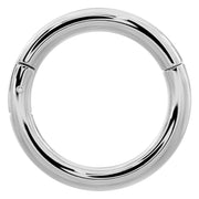 Platinum plain clicker ring hoop front view, slightly larger diameter showing thick polished band