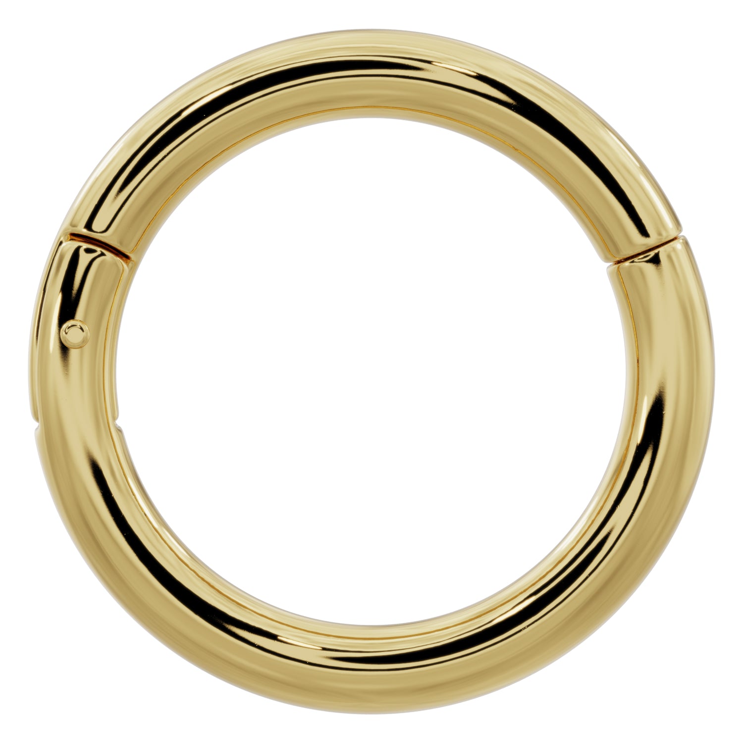 14k Gold Plain Clicker Ring Hoop-14K Yellow Gold   16G (1.2mm)   5 8