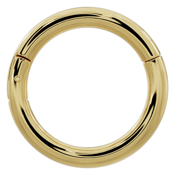 14k Gold Plain Clicker Ring Hoop-14K Yellow Gold   16G (1.2mm)   5 8" (16mm)