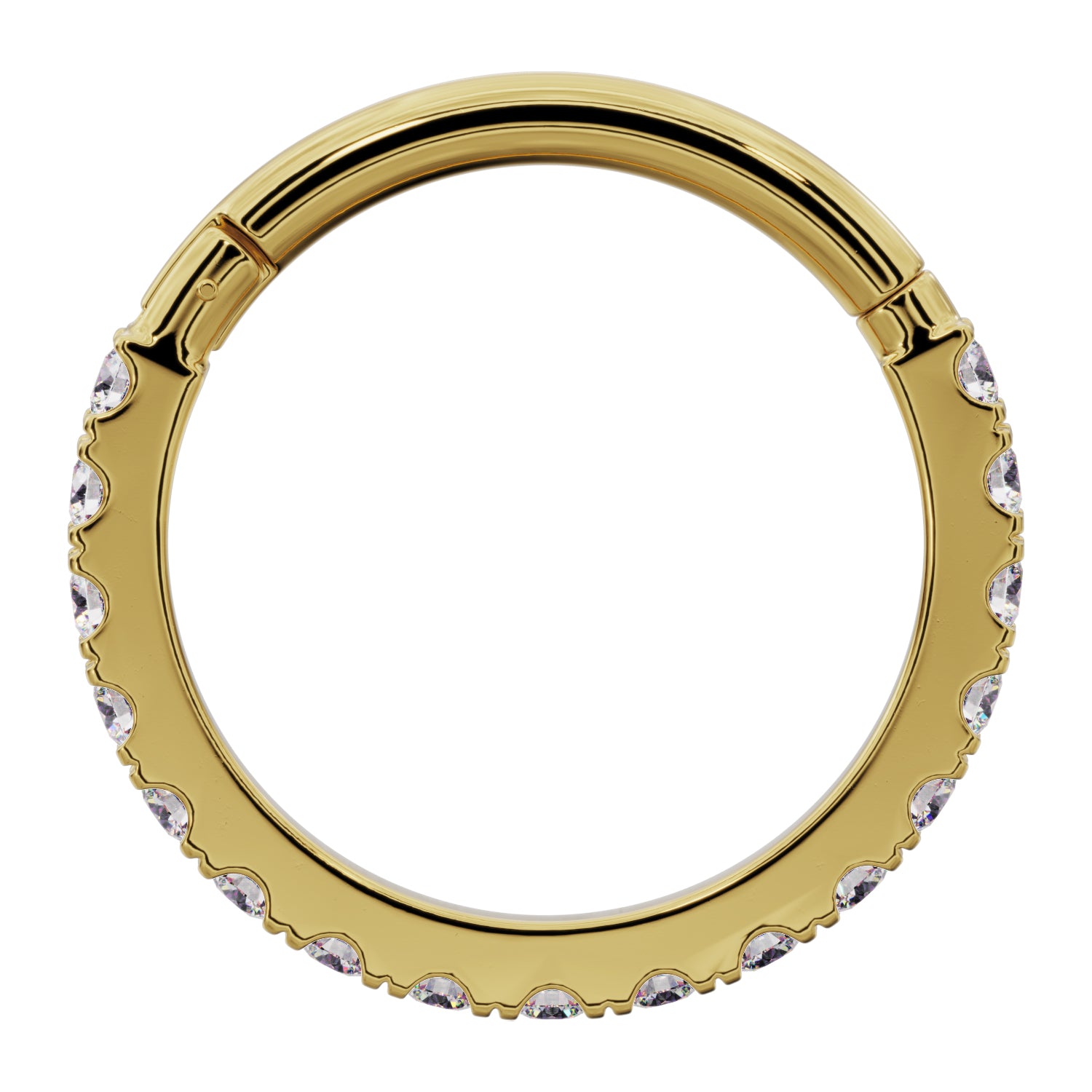 Cubic Zirconia Infinity Cartilage Earring 14k Gold Clicker Ring