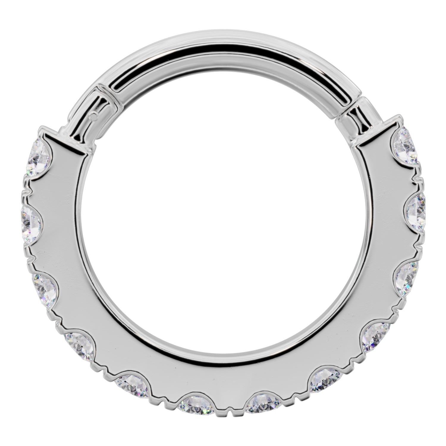 Cubic Zirconia Infinity Cartilage Earring 14k Gold Clicker Ring