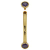 14k yellow gold amethyst curved barbell with top ball removed showing threaded post