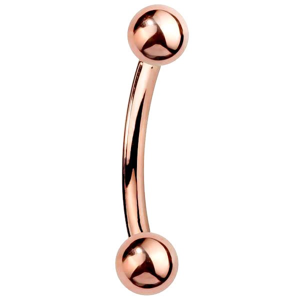 14K Gold Curved Barbell-14K Rose Gold   14G (1.6mm)   7 16" (11mm)