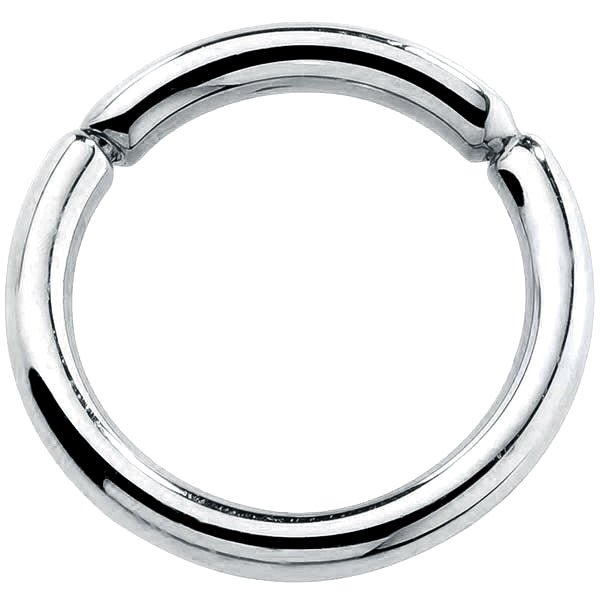 14K white gold segment ring front view showing polished finish and segmented closure detail