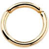 14K yellow gold segment ring front view showing smooth hoop and segmented closure