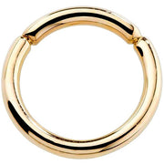 14K yellow gold segment ring front view showing smooth hoop and segmented closure