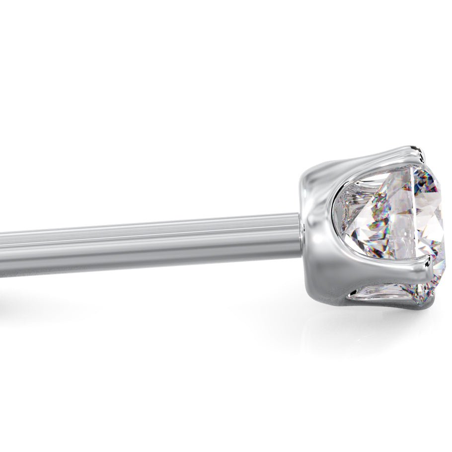 4mm Diamond Stud High-Set Prong 14k Gold Earring