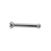 Side profile of white gold yellow diamond bezel nose stud showing straight post length and ball end