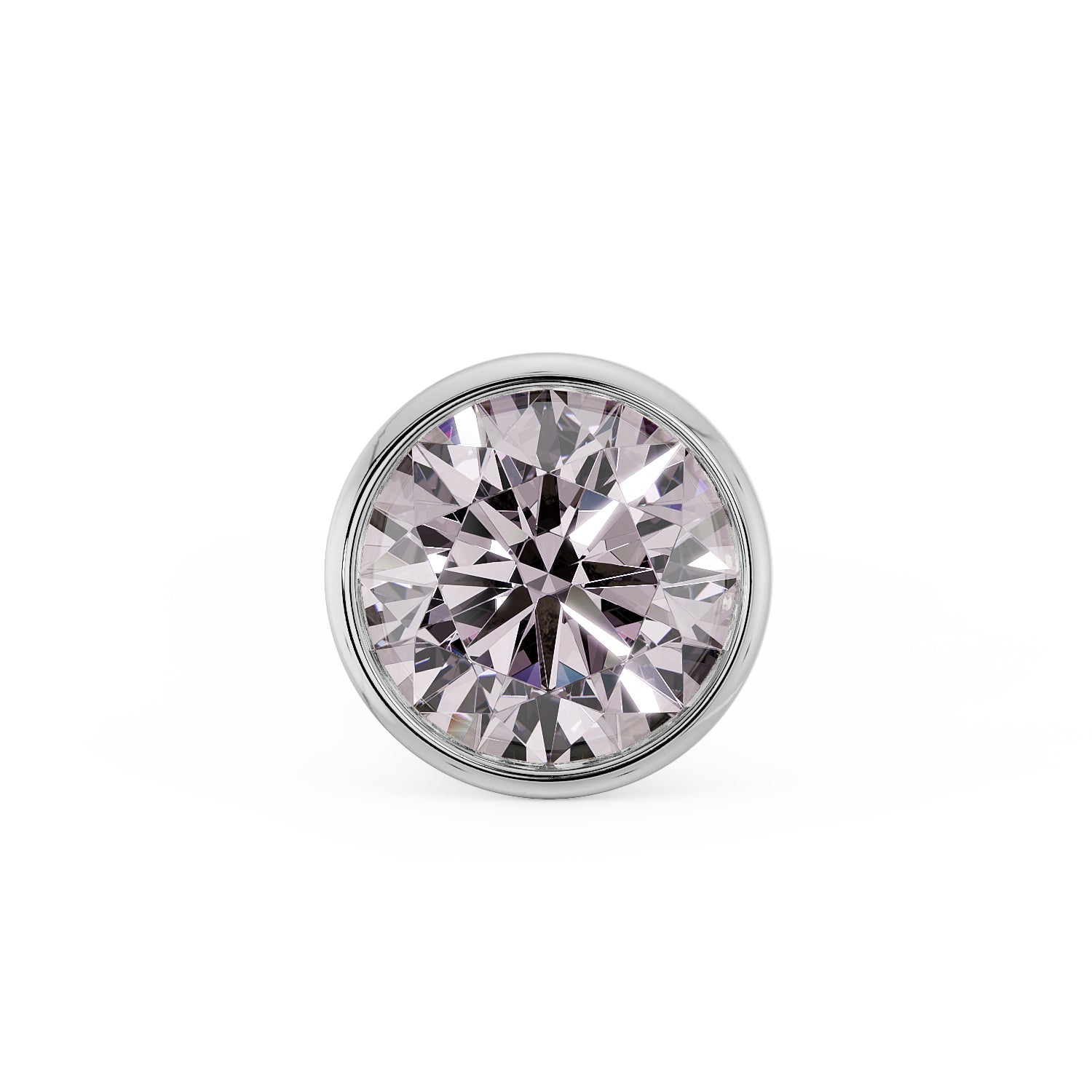 2mm Pink Diamond Bezel Nose Ring Stud