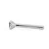 Side profile of white gold black diamond bezel straight nose stud showing full post and low-profile setting