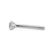 Profile view of white gold straight post blue diamond nose stud showing low-profile bezel and post tip
