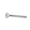 Side profile of white gold 2mm pink diamond bezel nose bone stud showing tapered bezel and post