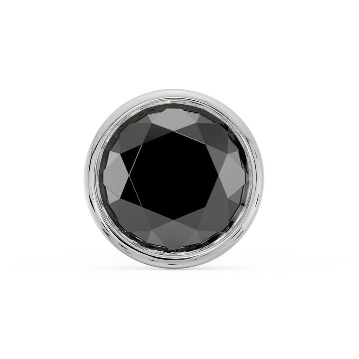 2.5mm Black Diamond Bezel Nose Ring Stud