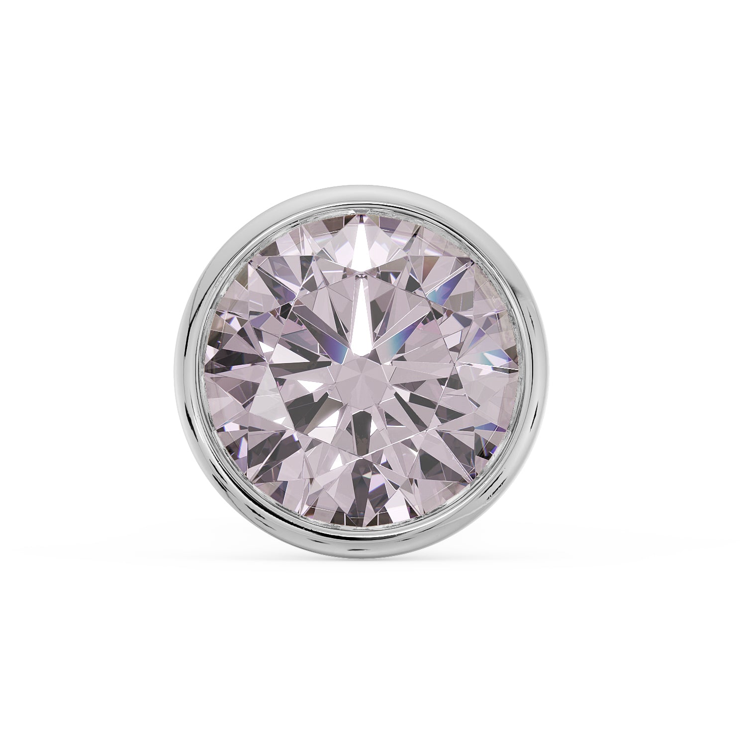 2.5mm Pink Diamond Bezel Nose Ring Stud