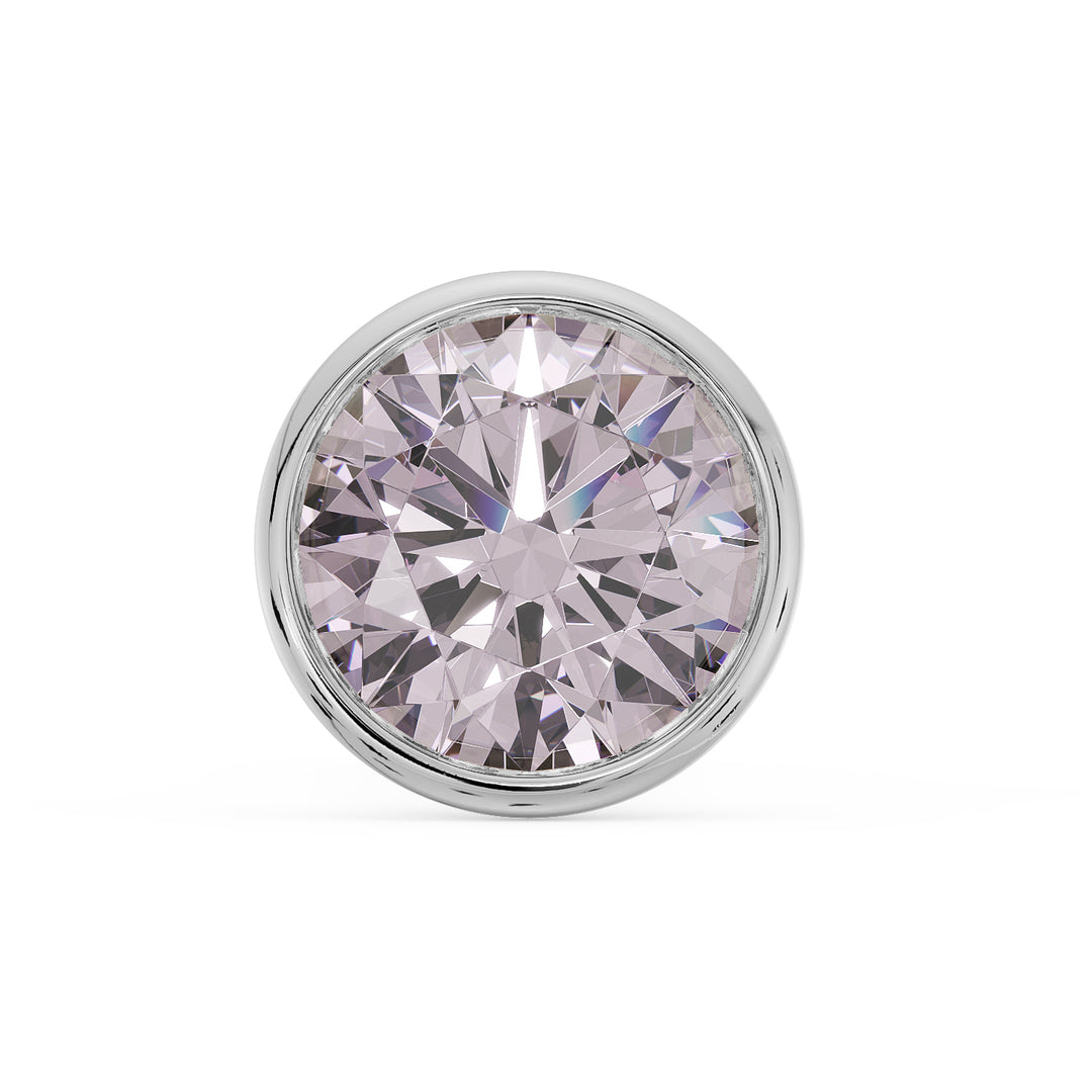 2.5mm Pink Diamond Bezel Nose Ring Stud