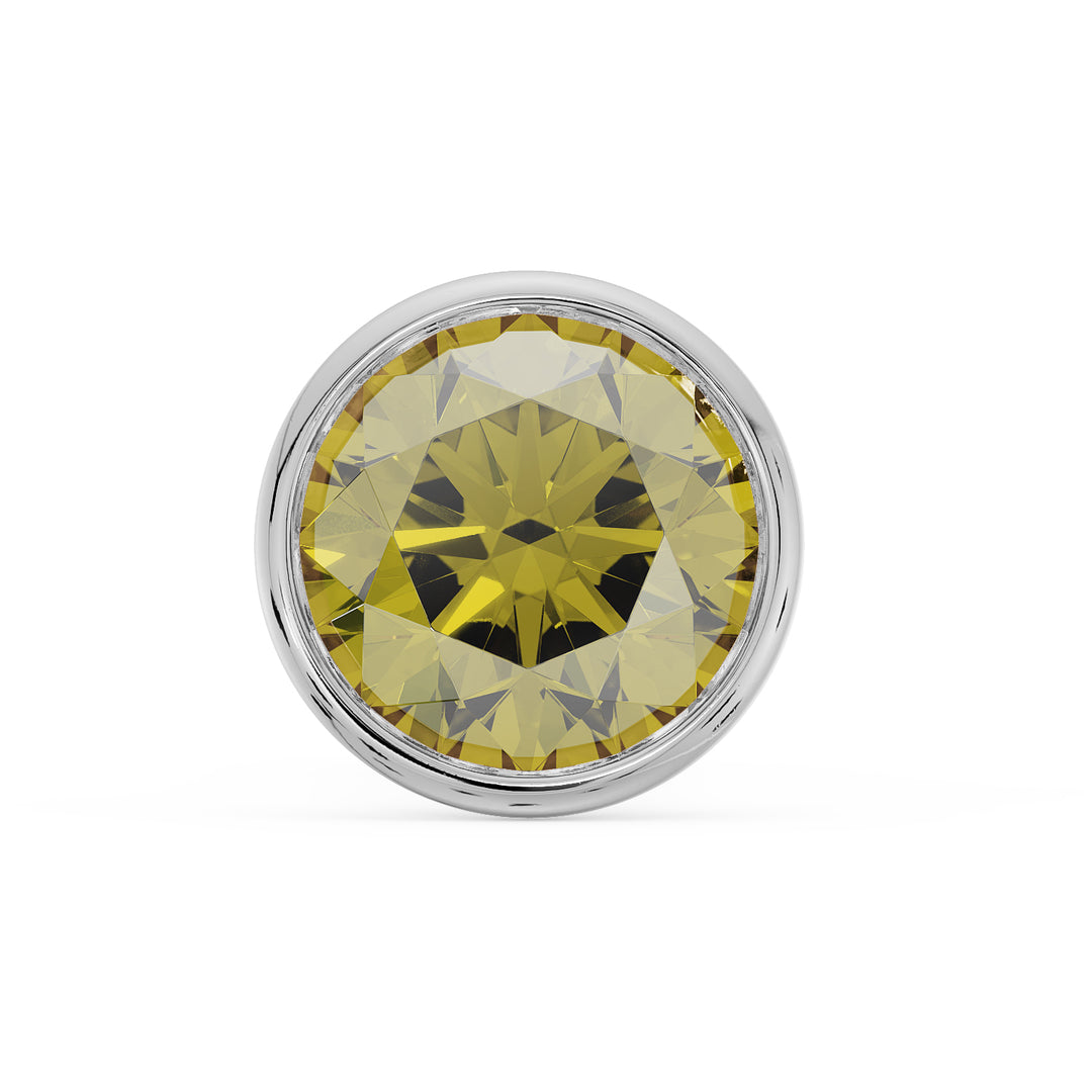 2.5mm Yellow Diamond Bezel Nose Ring Stud