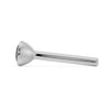Side profile of white gold black diamond bezel nose bone stud showing full straight post length