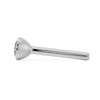 Side profile of white gold yellow diamond bezel nose stud showing straight post and tapered setting