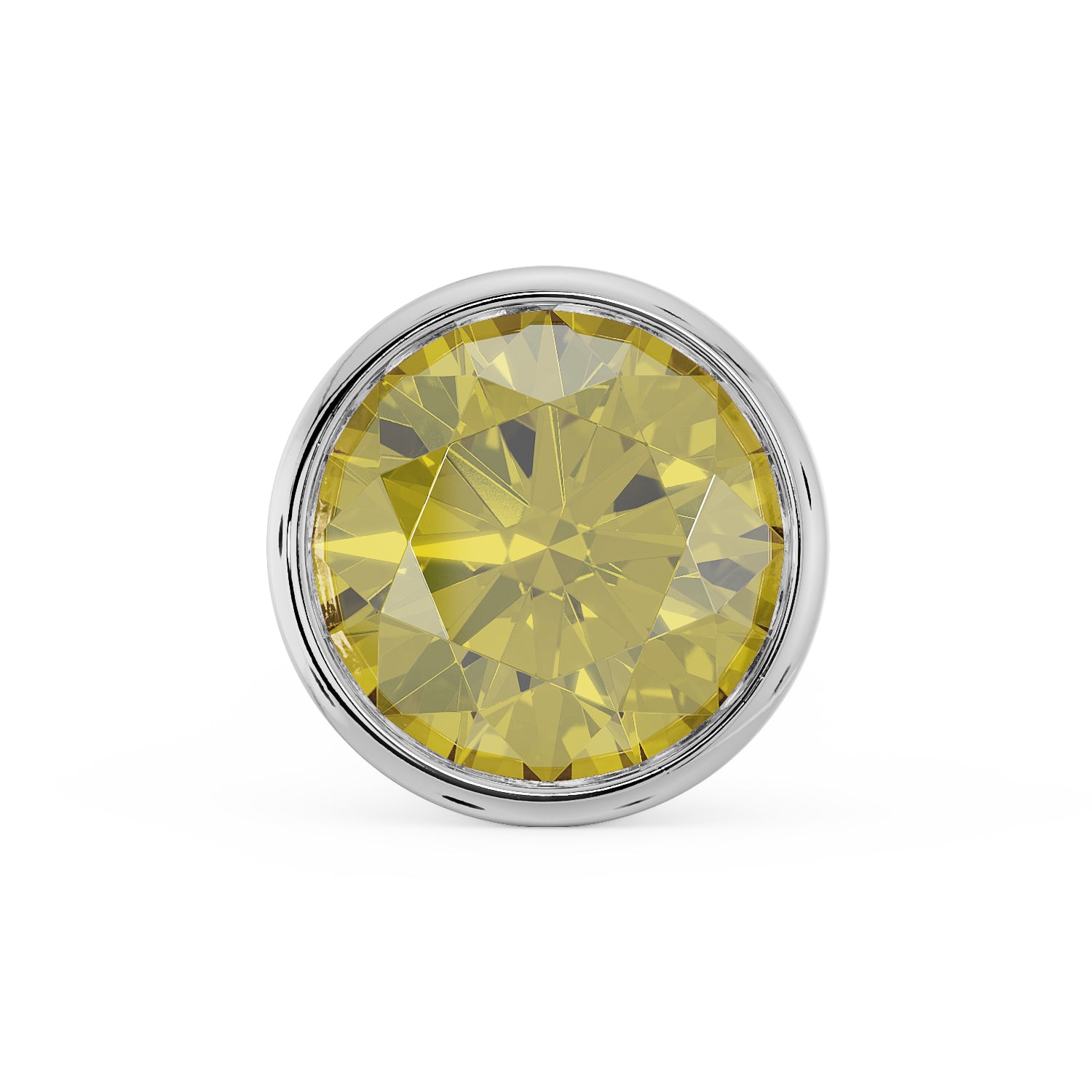 3mm Yellow Diamond Bezel Nose Ring Stud