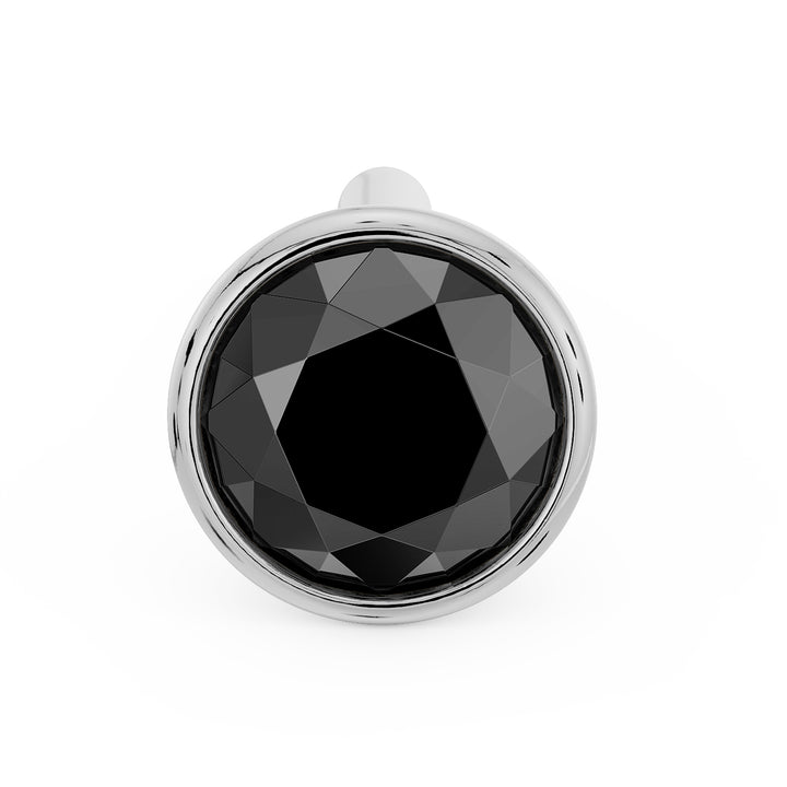 3mm Black Diamond Bezel Nose Ring Stud