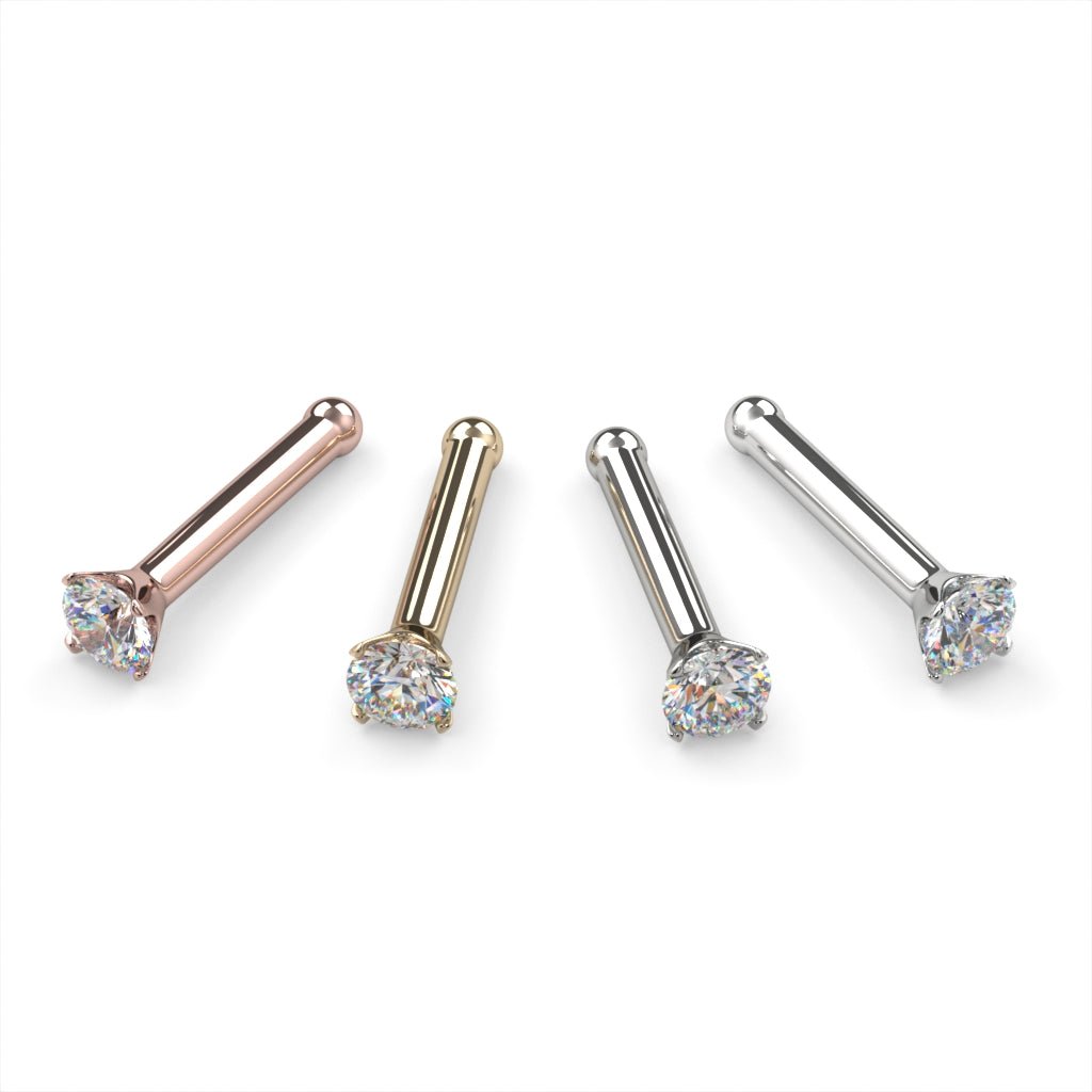 Bones 2mm Petite Diamond Prong Nose Ring Stud