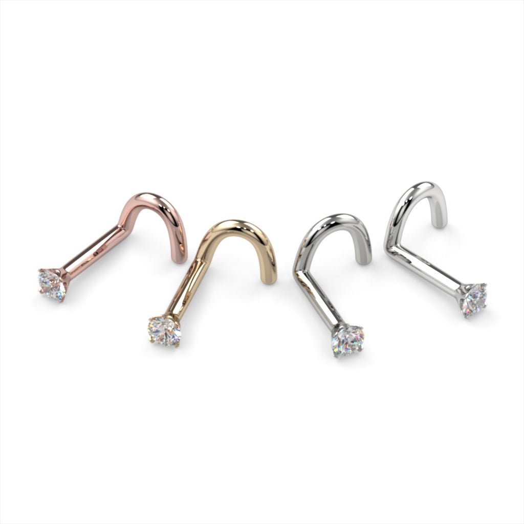 Twists 2mm Petite Diamond Prong Nose Ring Stud