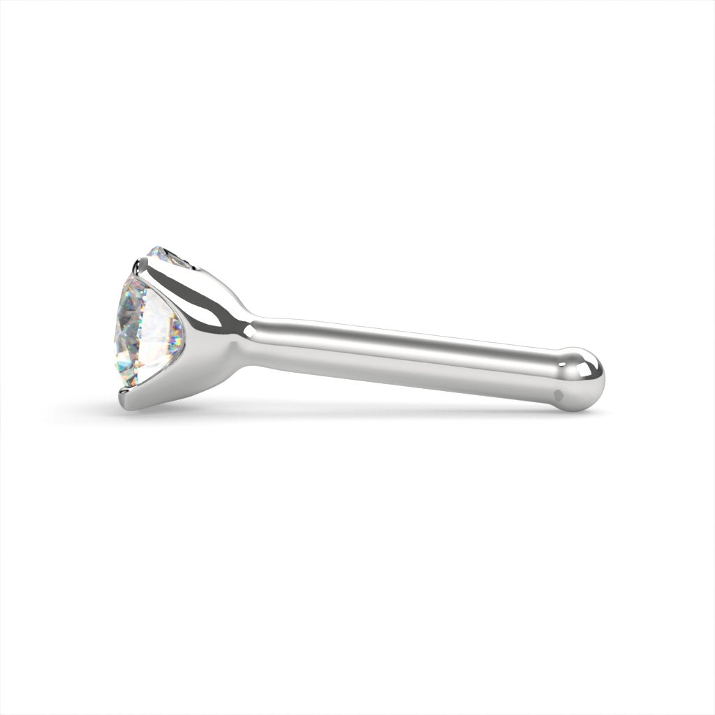 3mm Striking Diamond Prong Nose Ring Stud