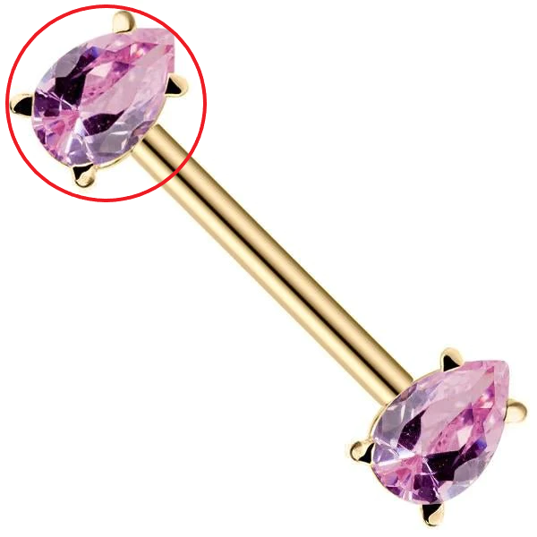 Pink Teardrop Gemstone RG (top stone and setting only)