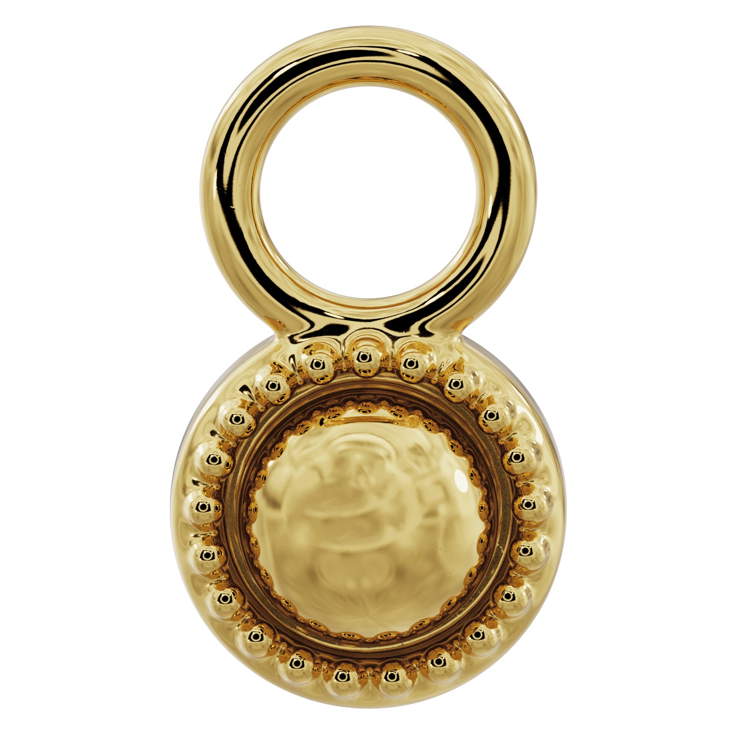 Milgrain Charm Accessory for Piercing Jewelry-14K Yellow Gold