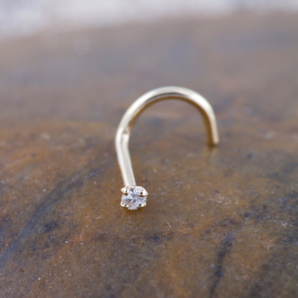 1.5mm gemstone nose ring