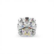 Close-up front view of 2.5mm VS1 diamond in 4-prong martini setting, showing full sparkle and facets