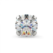 Close-up top-down view of 3mm VS1 diamond in four-prong martini setting, showing full facet sparkle
