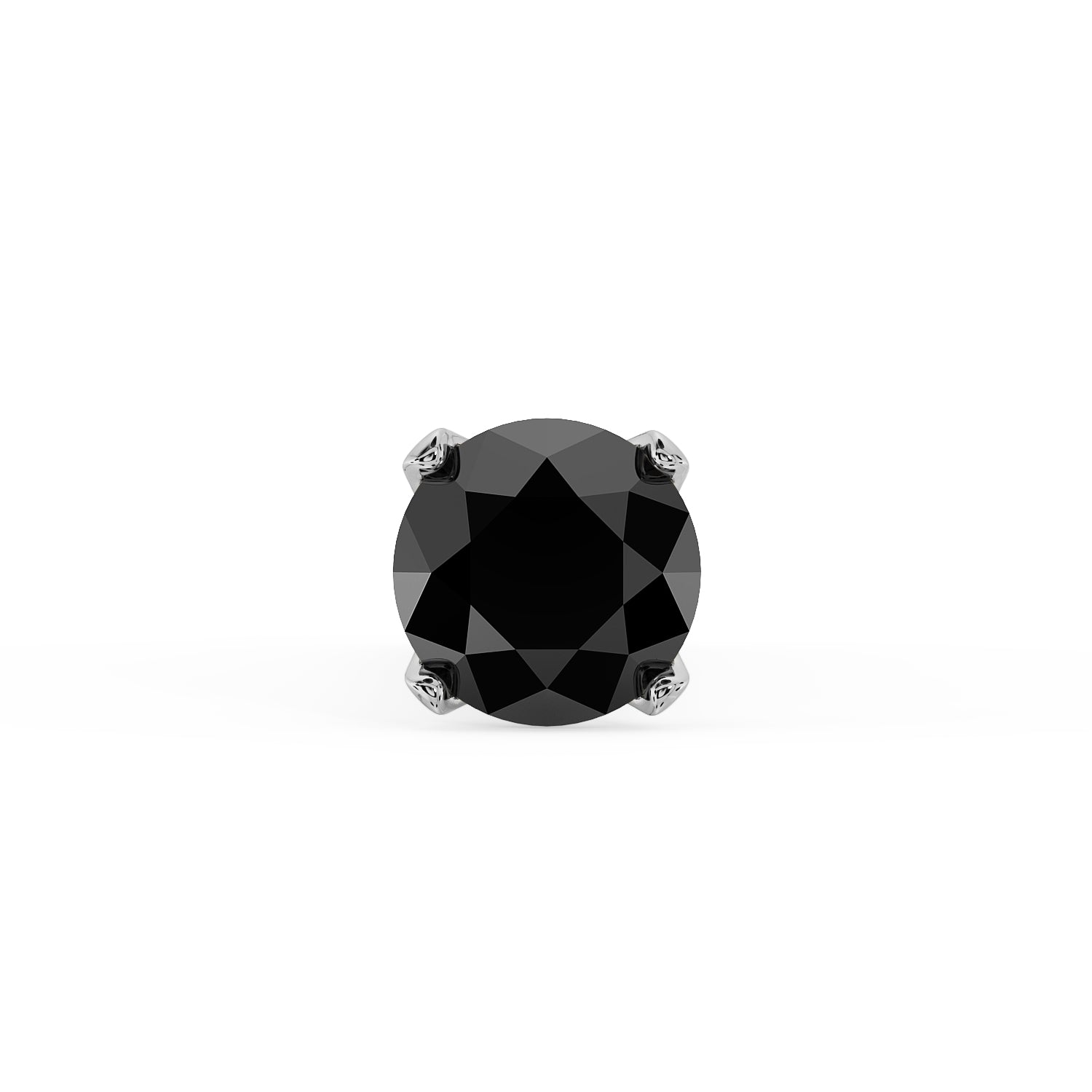 1.5mm Black Diamond Prong Nose Ring Stud