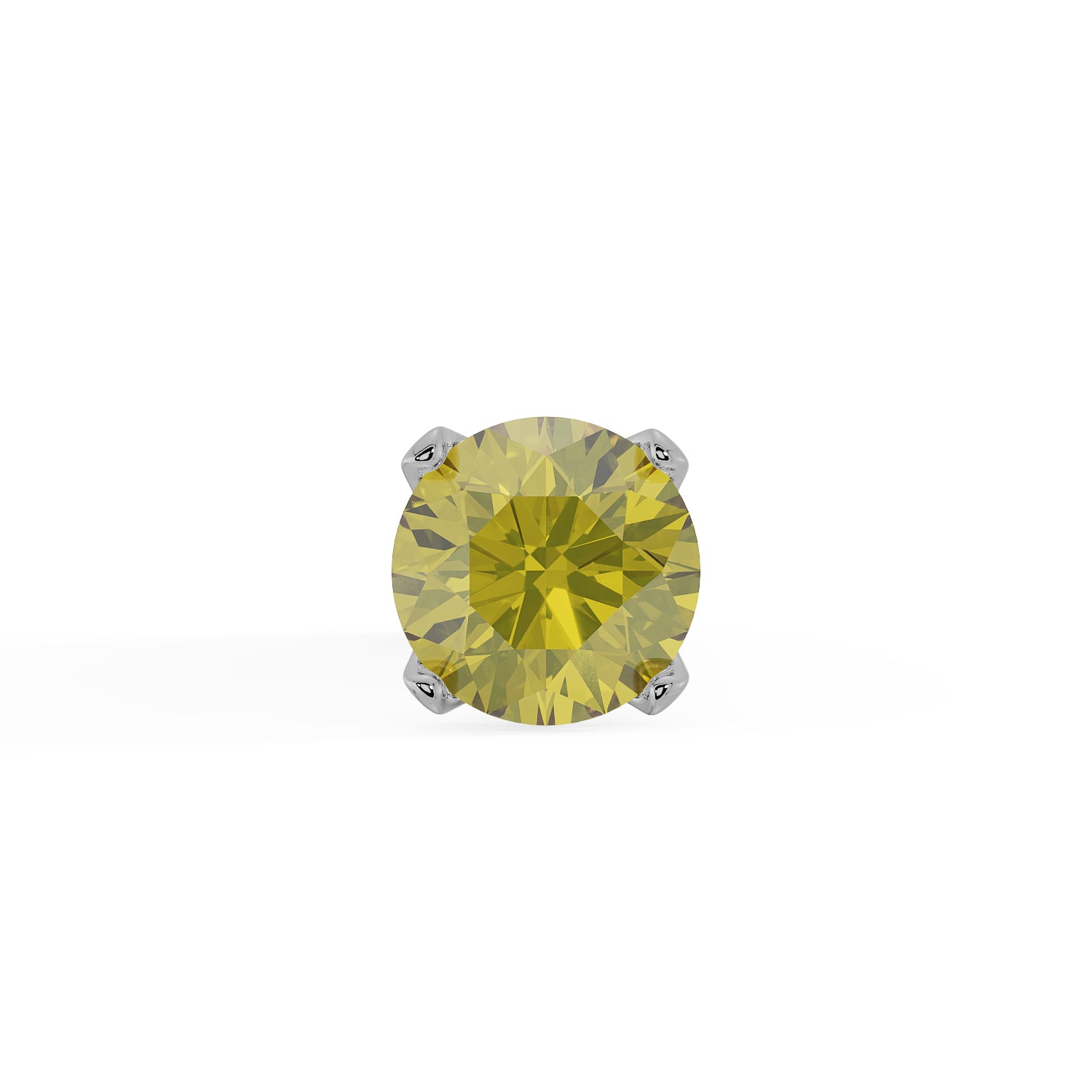 1.5mm Yellow Diamond Prong Nose Ring Stud