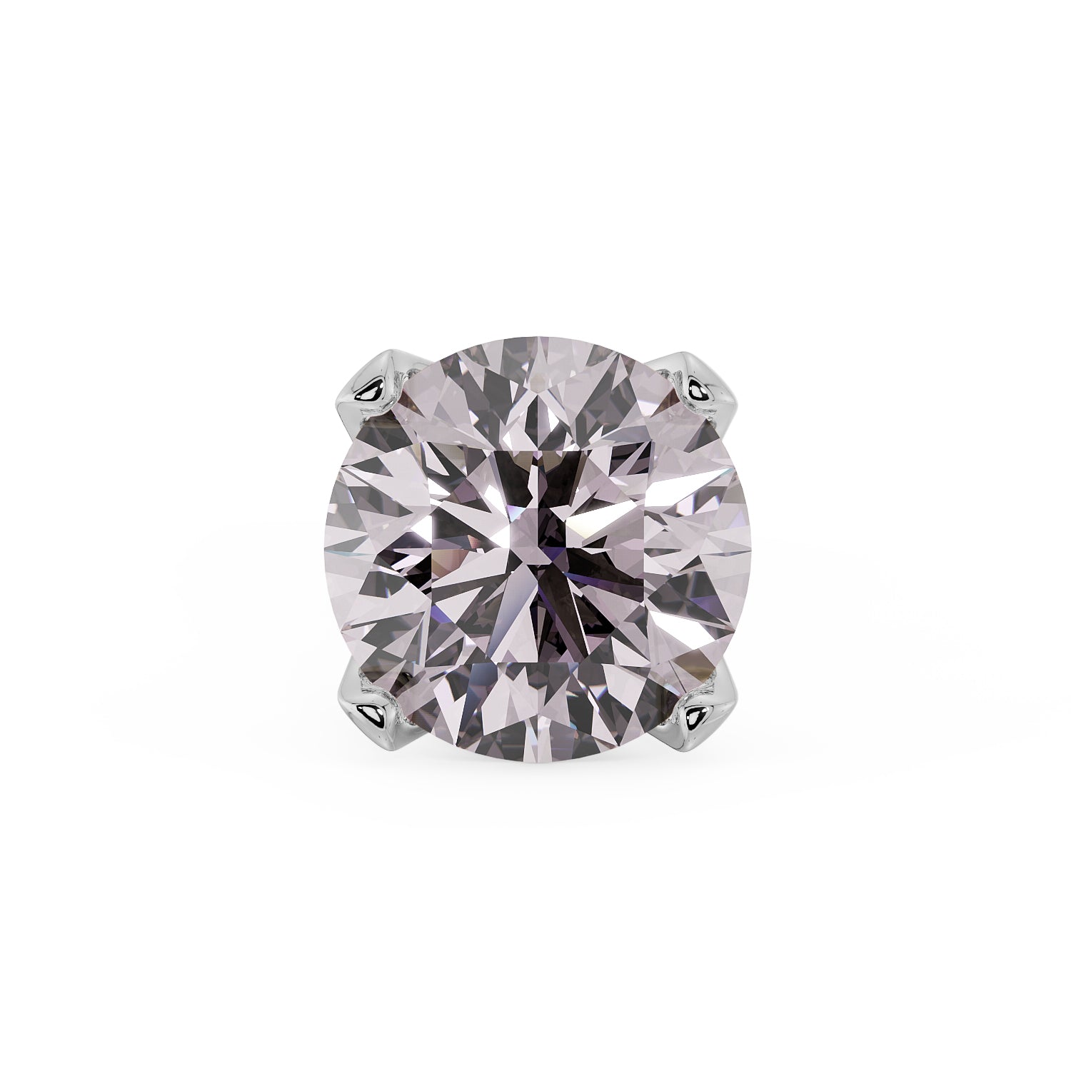 2.5mm Pink Diamond Prong Nose Ring Stud