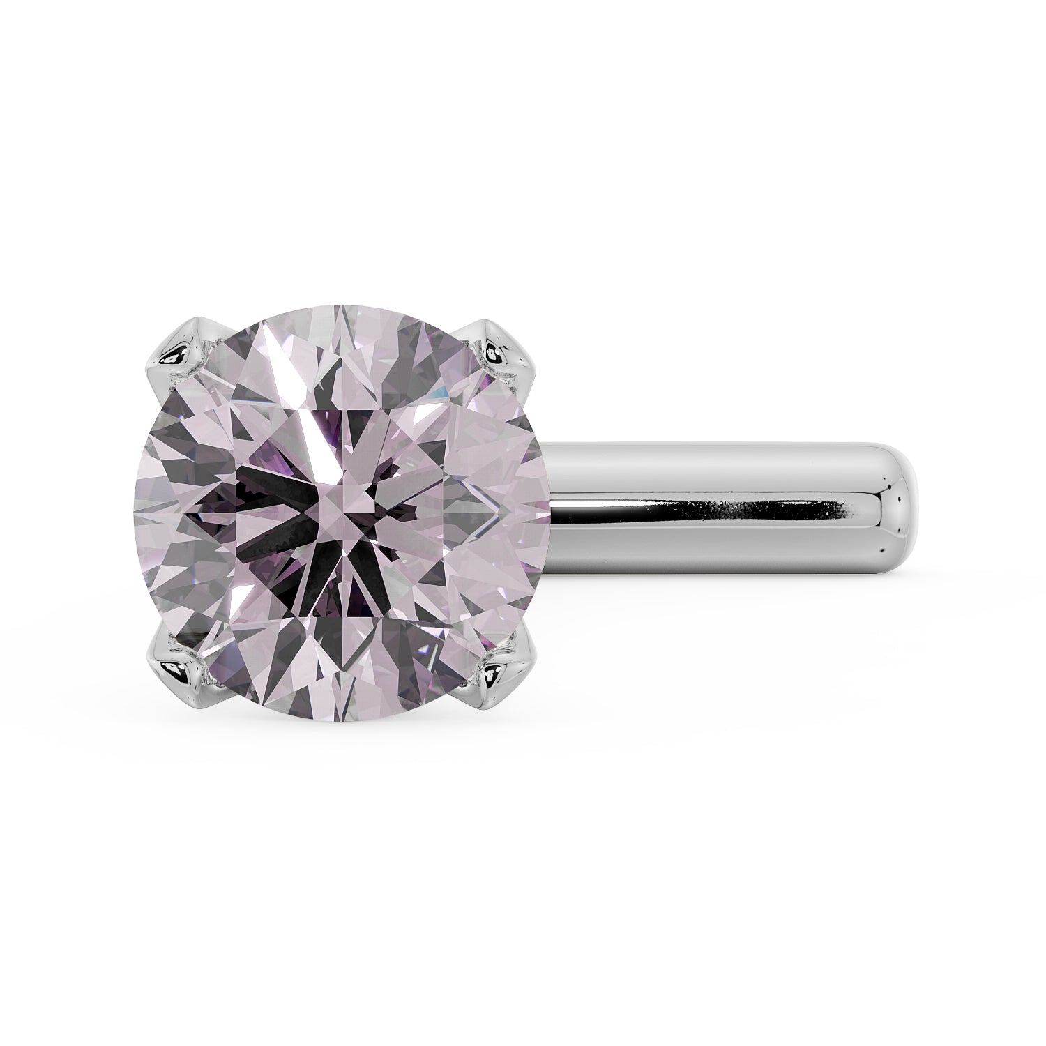 2.5mm Pink Diamond Prong Nose Ring Stud