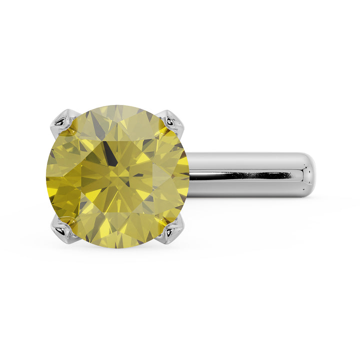 2.5mm Yellow Diamond Prong Nose Ring Stud