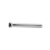 Side profile of 14k white gold straight-post black diamond nose stud showing slim post and prong tip