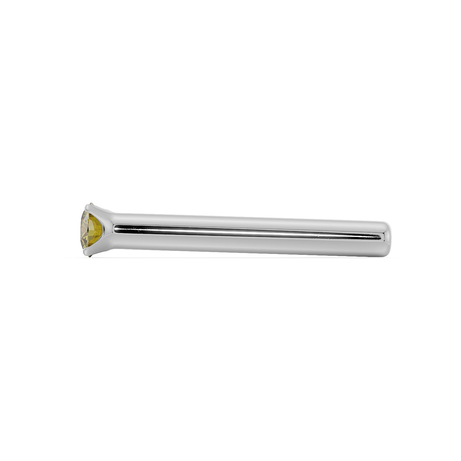 1.5mm Yellow Diamond Prong Nose Ring Stud