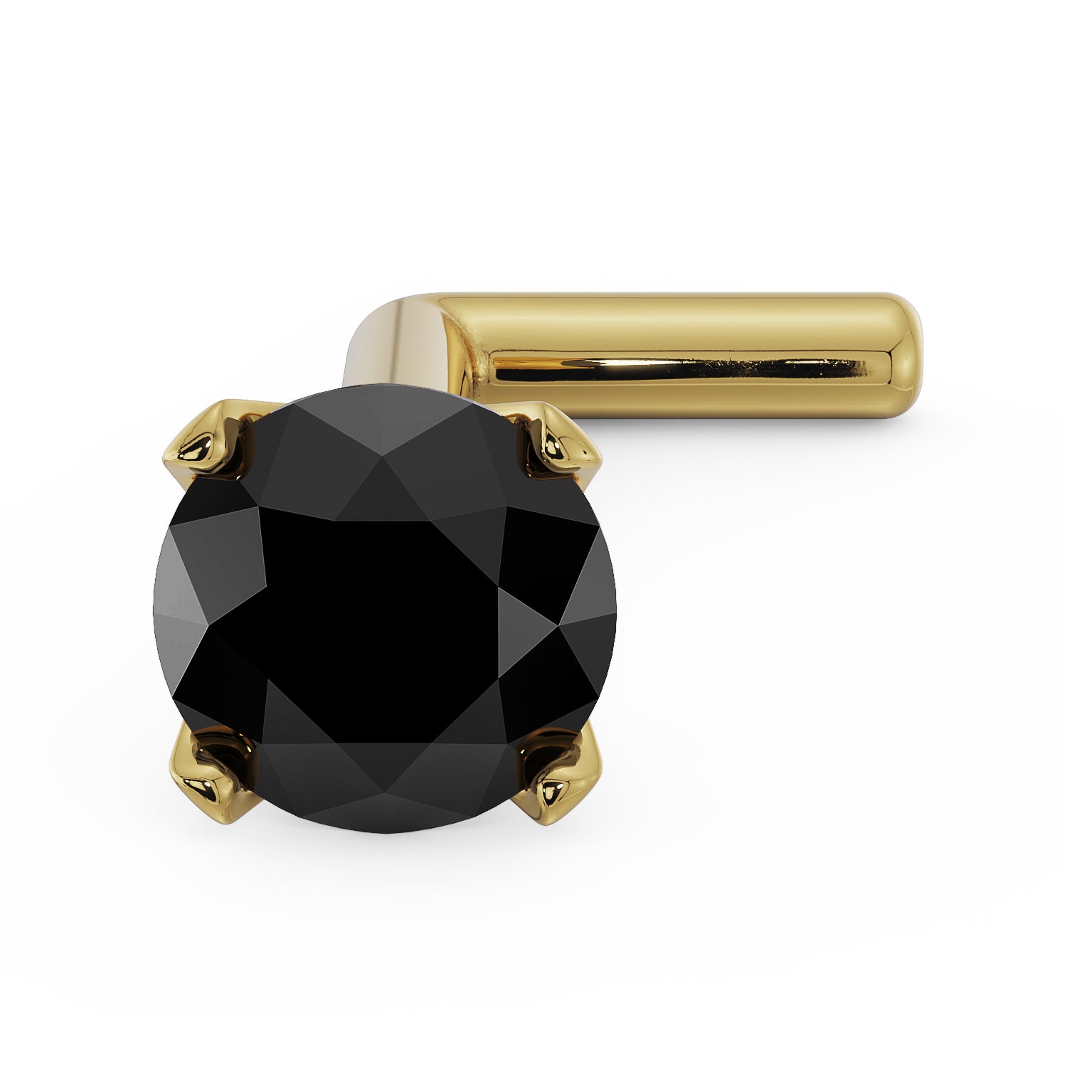 3mm Black Diamond Prong Nose Ring Stud