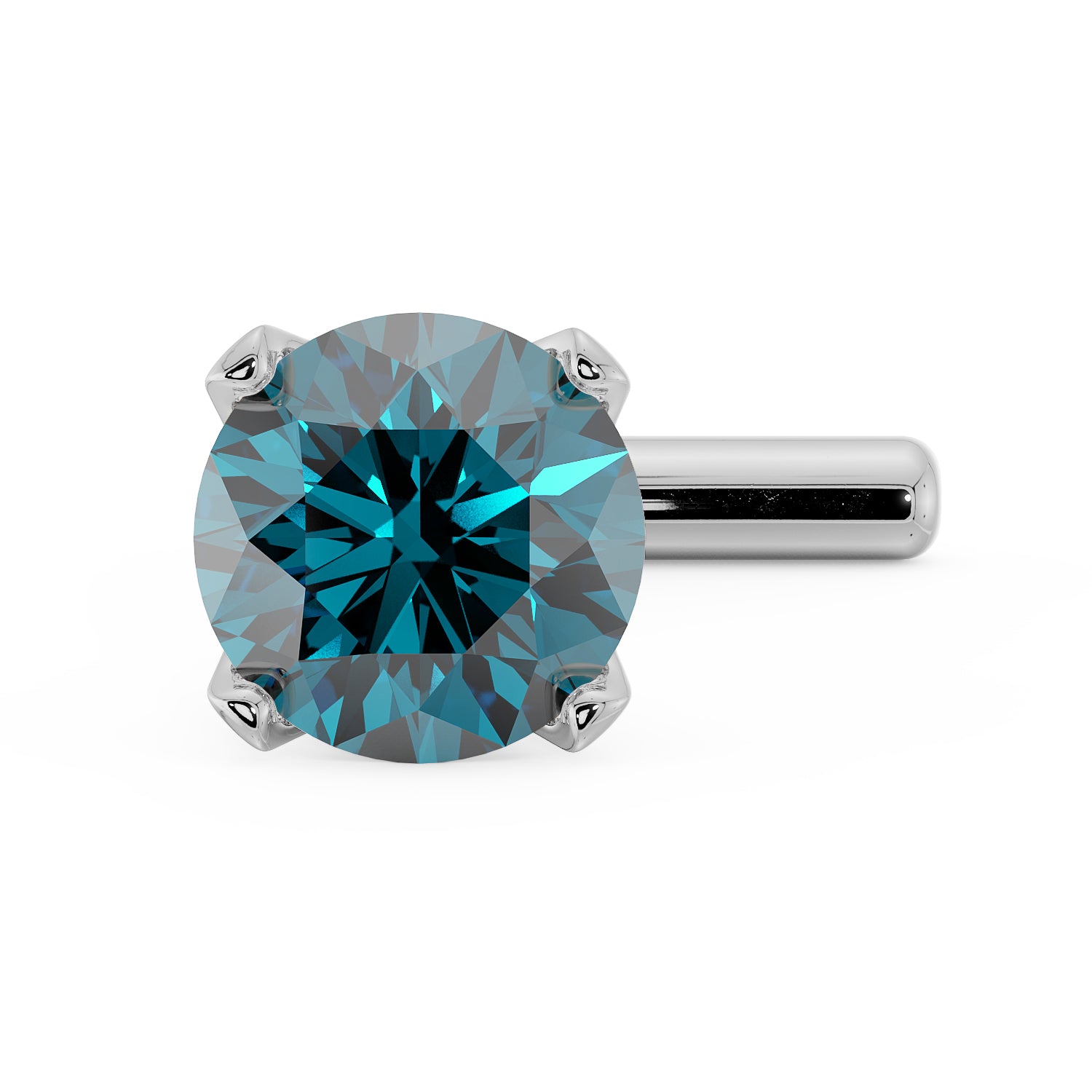 3mm Blue Diamond Prong Nose Ring Stud
