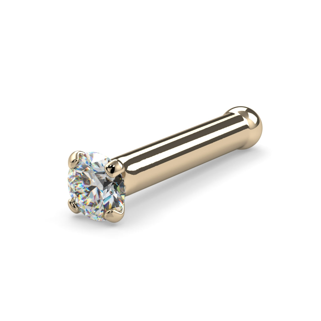 1.7mm Dainty Diamond Prong Nose Ring Stud