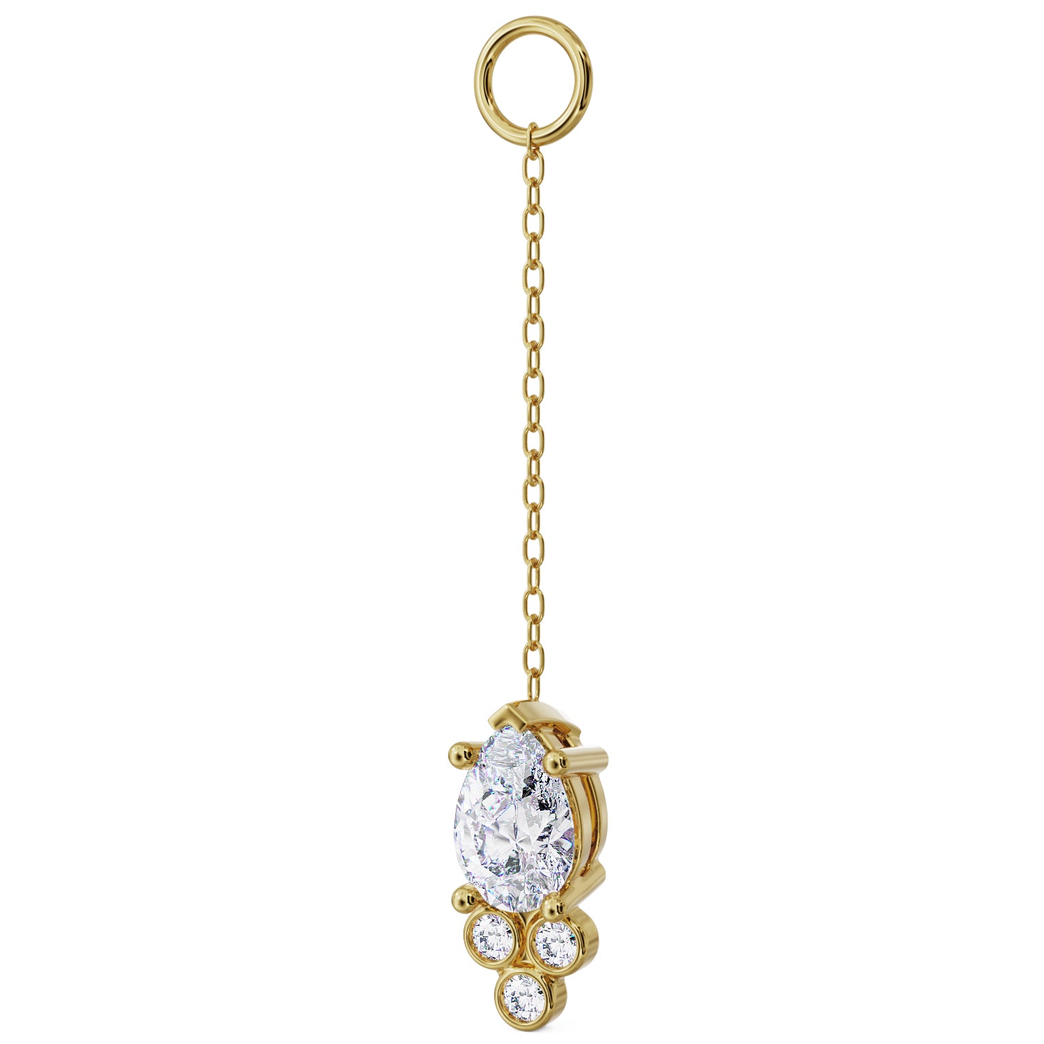 Pear with Tiny Diamonds Chain Accessory
