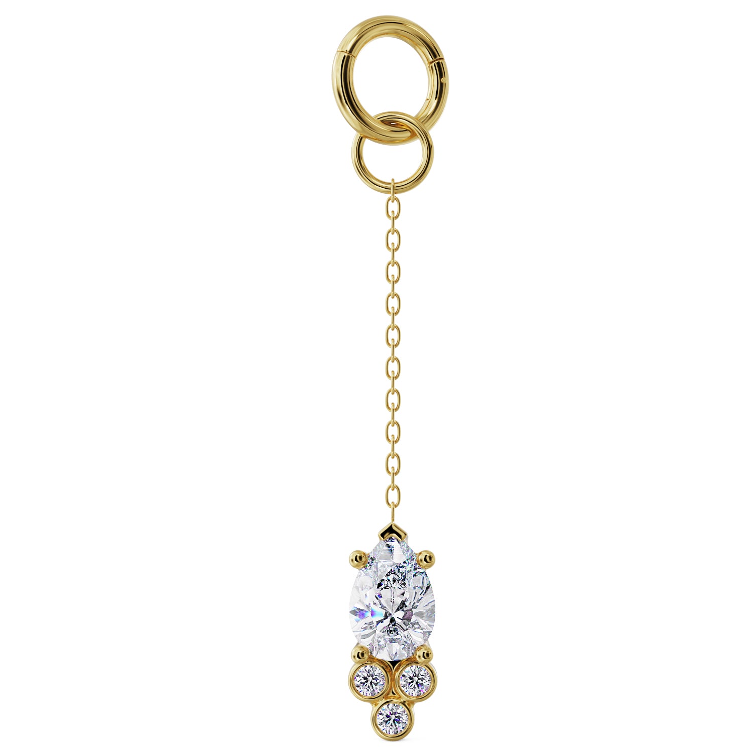 Pear with Tiny Diamonds Chain Accessory
