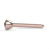 14k rose gold 2.5mm diamond nose stud straight pin post style, side view with cone bezel back detail