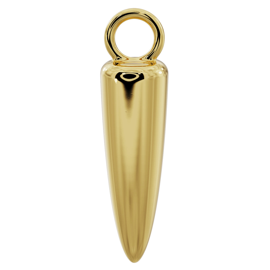 Long Spike Charm Accessory for Piercing Jewelry-14K Yellow Gold